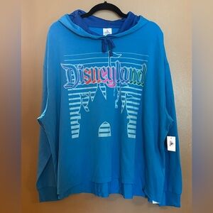Disneyland Hoodie Women’s 1X Blue Sleeping Beauty’s Castle Disney Parks NWT